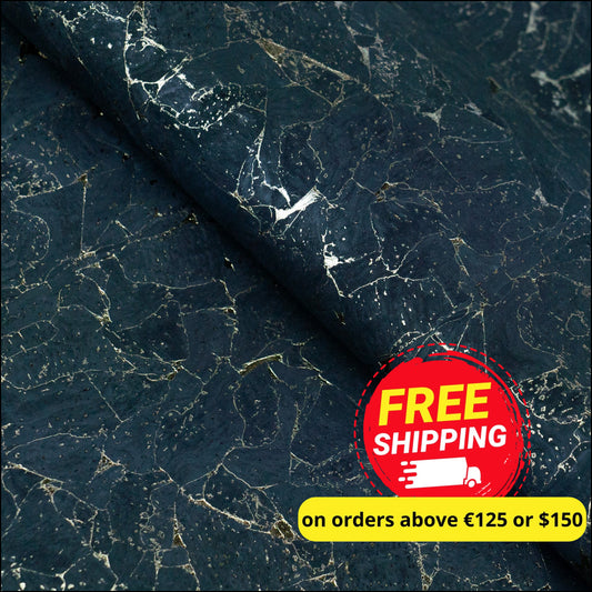 Black With Gold Cork Fabric 0.87Mm Thickness Backed Cof-545 Cork Fabric