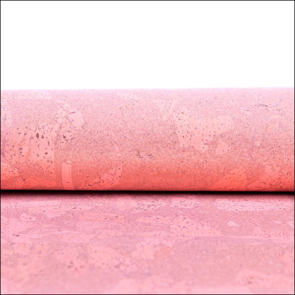 Block Style Pink Cork Fabric With Beige Backing 0.73 Thickness Cof - 532 - B Cork Fabric