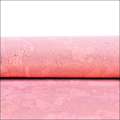 Block Style Pink Cork Fabric With Beige Backing 0.73 Thickness Cof - 532 - B Cork Fabric