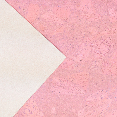 Block Style Pink Cork Fabric With Beige Backing 0.73 Thickness Cof - 532 - B Cork Fabric