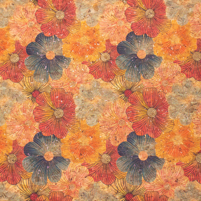 Blossom Florals Pattern Cork Fabric Cof-383 Cork