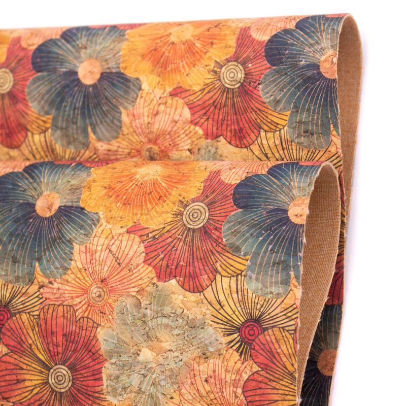 Blossom Florals Pattern Cork Fabric Cof-383 Cork