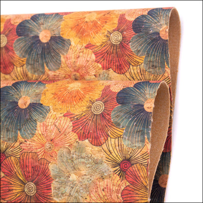 Blossom Florals Pattern Cork Fabric Cof-383 Cork