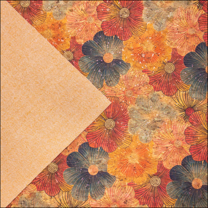 Blossom Florals Pattern Cork Fabric Cof-383 Cork