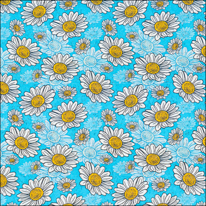 Blue Daisy Cork Fabric COF-645 cork fabric