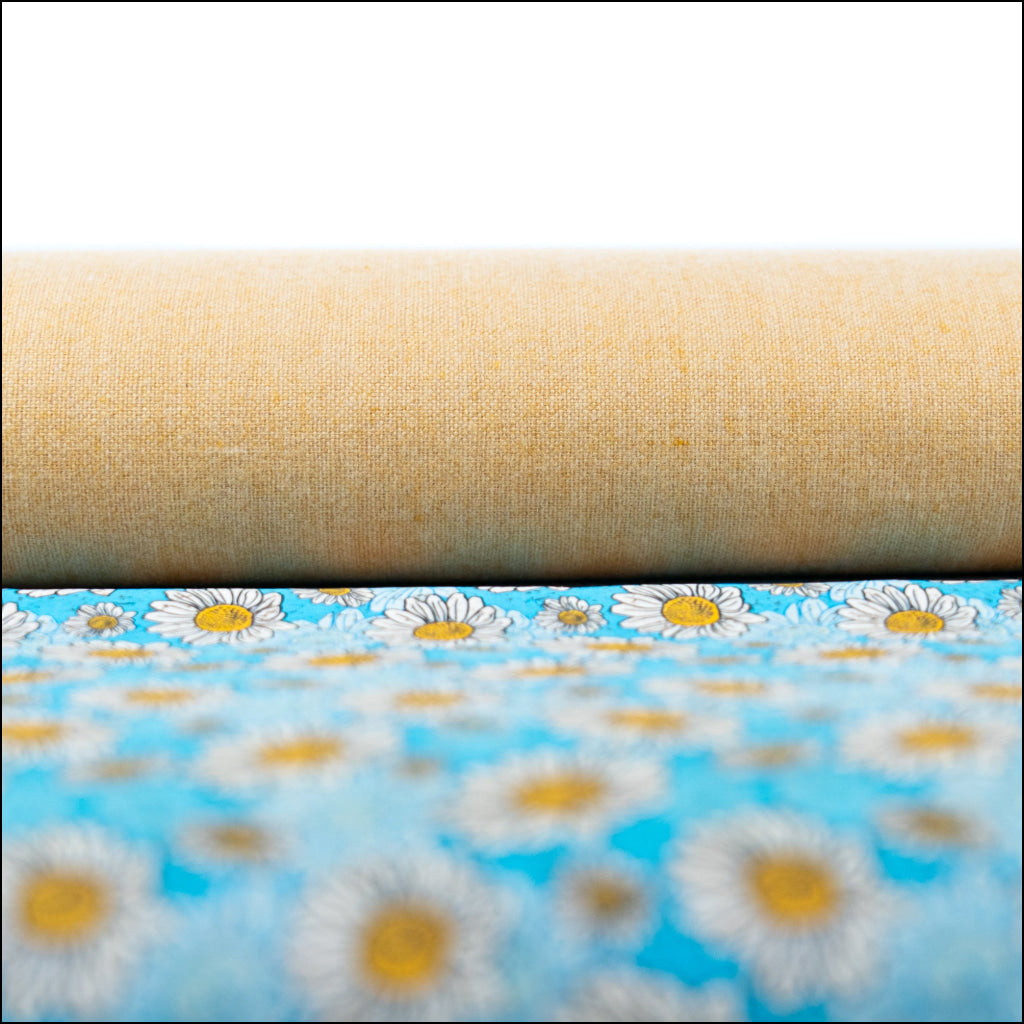 Blue Daisy Cork Fabric COF-645 cork fabric