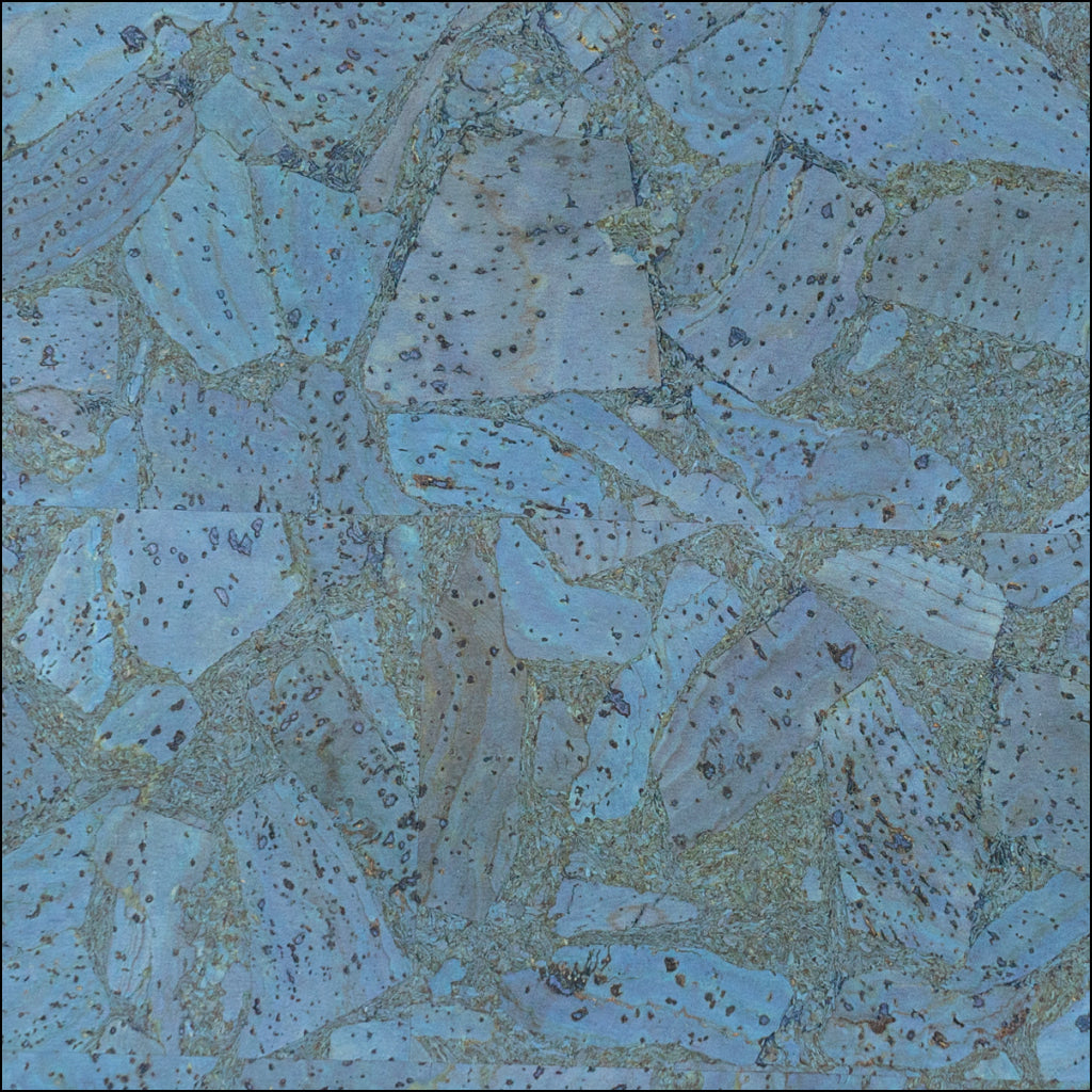 Blue-Gray Cork Fabric In Block Style 0.86 Thickness Cof-590 Cork Fabric