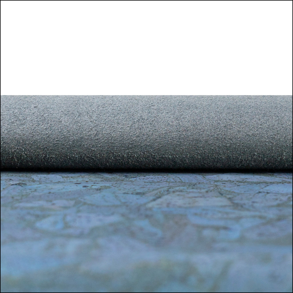 Blue-Gray Cork Fabric In Block Style 0.86 Thickness Cof-590 Cork Fabric