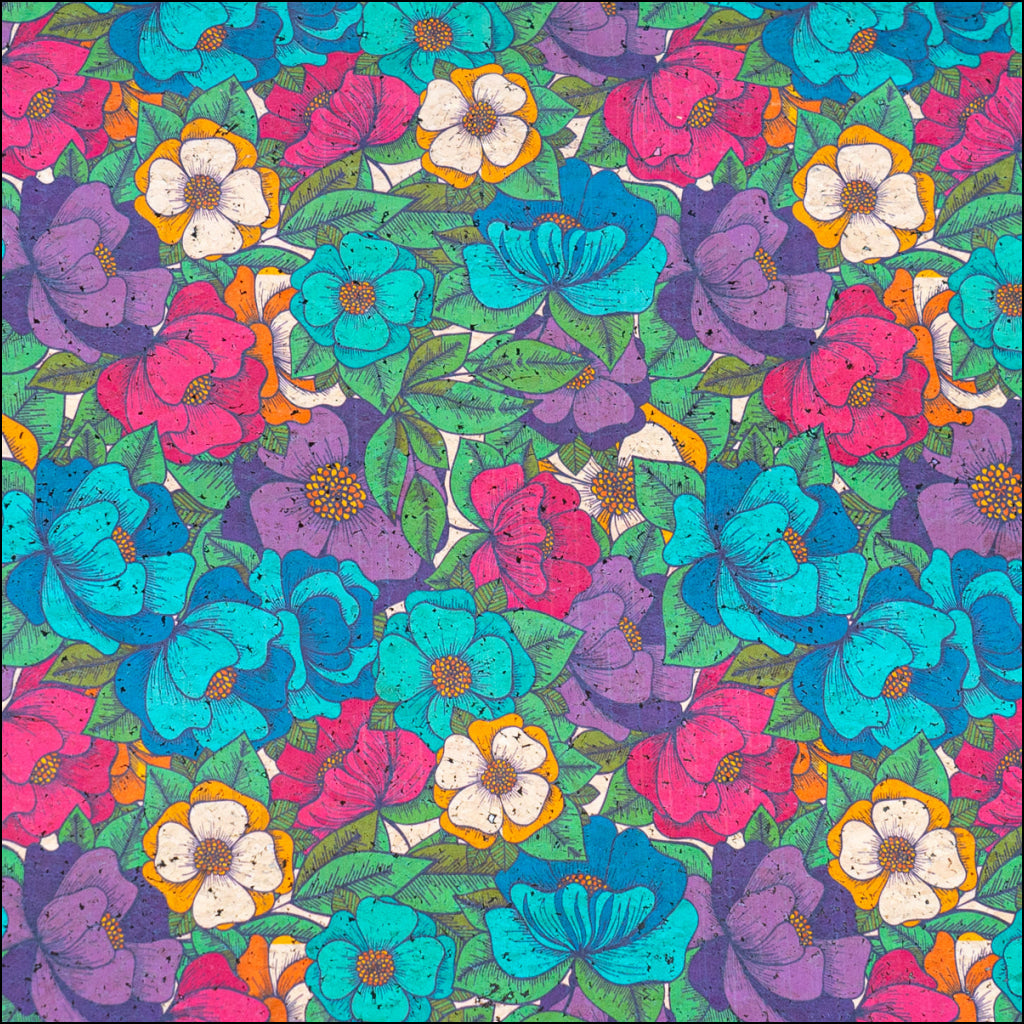 Bold Floral Cork Fabric Cof-552 Cork Fabric