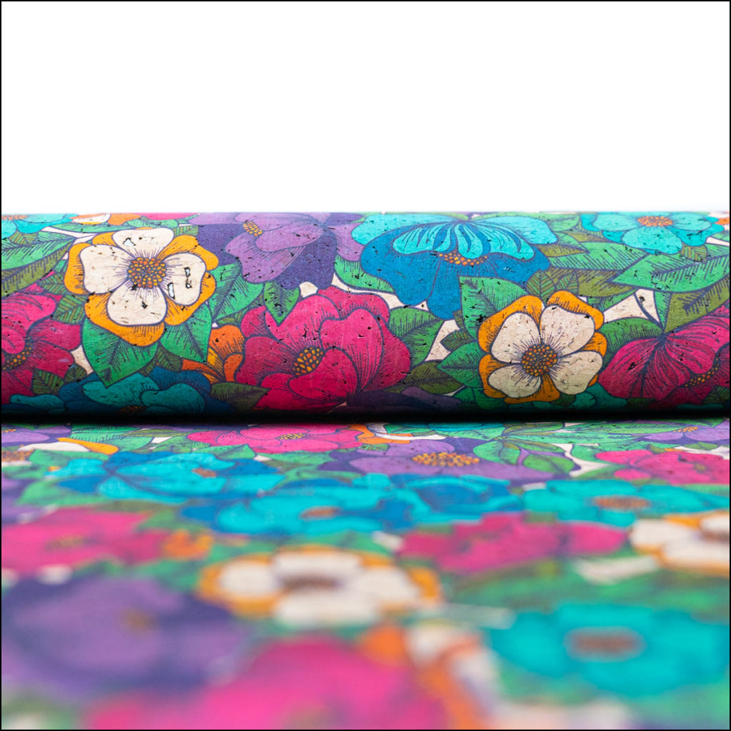 Bold Floral Cork Fabric Cof-552 Cork Fabric