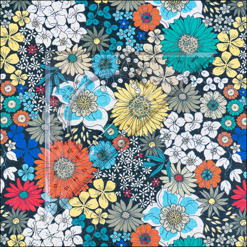 Bold Multicolor Floral Cork Fabric COF-626 cork fabric