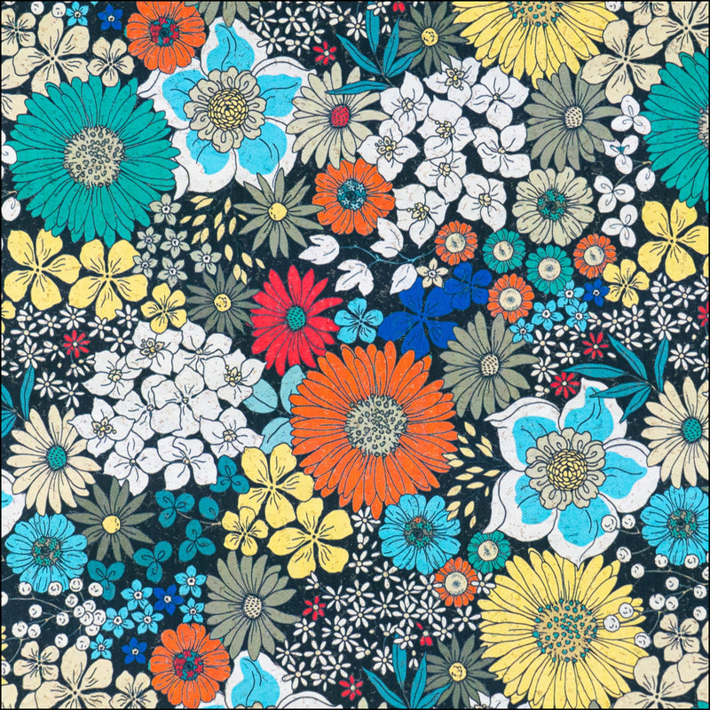 Bold Multicolor Floral Cork Fabric COF-626 cork fabric