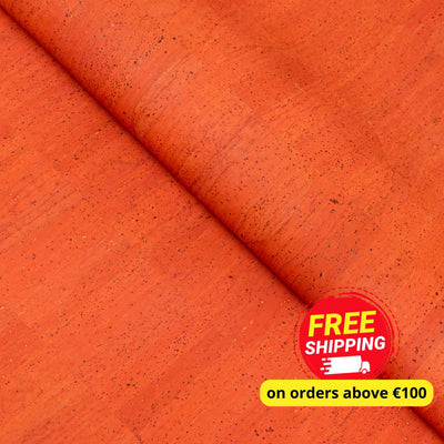 Bold Orange Solid Cork Fabric - 0.87Mm Thickness Cof-585 Cork Fabric