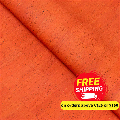 Bold Orange Solid Cork Fabric - 0.87Mm Thickness Cof-585 Cork Fabric