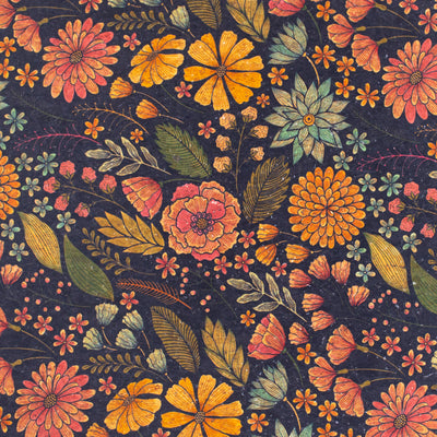 Botanical Elegance: Vintage - Inspired Floral Cork Fabric Cof - 250 - B Cork Fabric