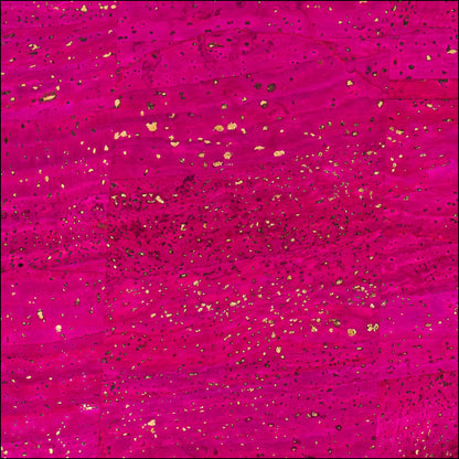 Bright Pink Cork Fabric with Metallic Gold Accents COF-650 cork fabric