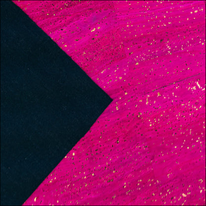 Bright Pink Cork Fabric with Metallic Gold Accents COF-650 cork fabric