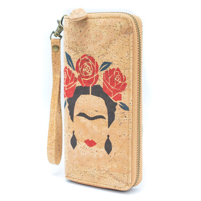 Buy 1 Get Free: Abstract Frida Art Cork Zipper Wallet- Bag-2076 C Cork Bag