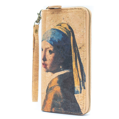 Buy 1 Get Free: Abstract Frida Art Cork Zipper Wallet- Bag-2076 G Cork Bag