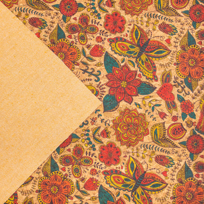 Butterfly And Flower Cork Fabric Cof-306 Cork