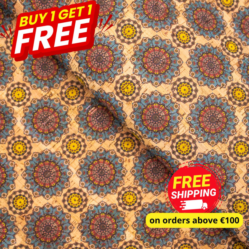Buy 1 Get Free: Cork Fabric Tile Portuguese Ceramic Tile Mosaic Pattern Cof-286 Cork