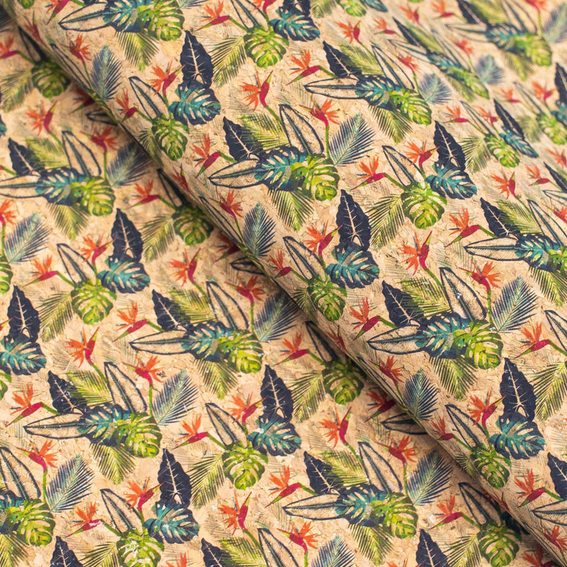 Exotic Leaves Cork Fabric Cof-301-A Cork Fabric