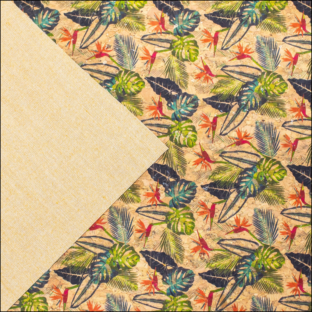 Exotic Leaves Cork Fabric Cof-301-A Cork Fabric
