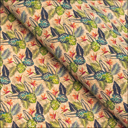 Exotic Leaves Cork Fabric Cof-301-A Cork Fabric