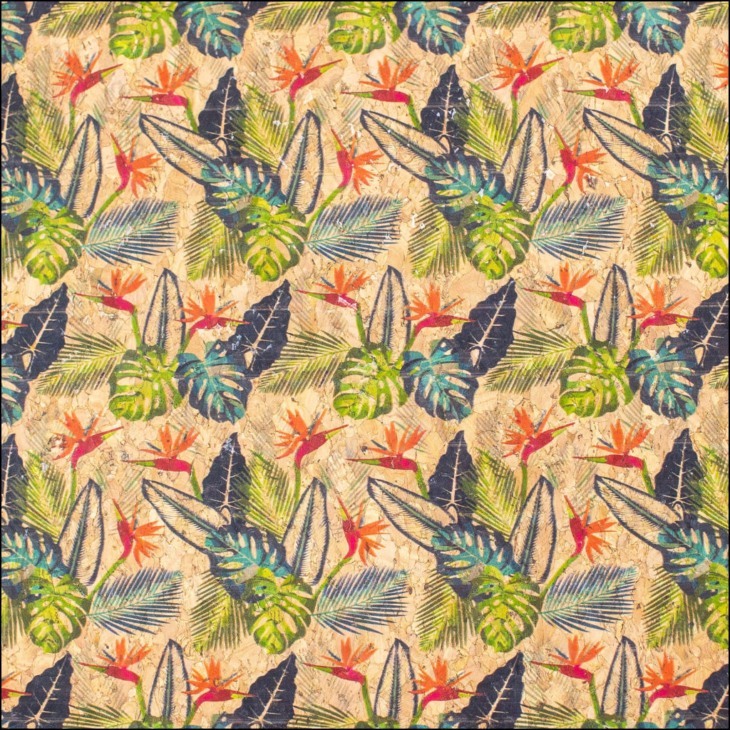 Exotic Leaves Cork Fabric Cof-301-A Cork Fabric