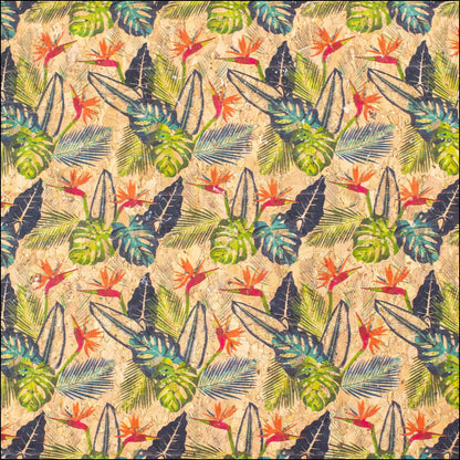 Exotic Leaves Cork Fabric Cof-301-A Cork Fabric