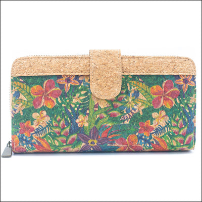 Folding Wallet Mandala Flower Pattern- Vegan Cork Wallet Bag-2220 E Cork Bag