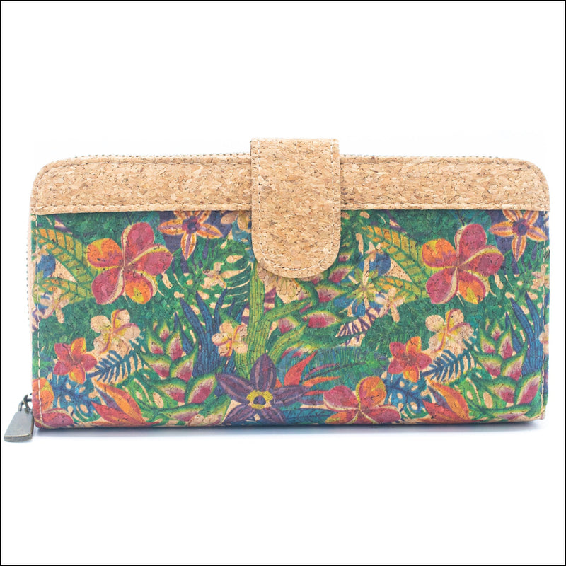 Folding Wallet Mandala Flower Pattern- Vegan Cork Wallet Bag-2220 E Cork Bag