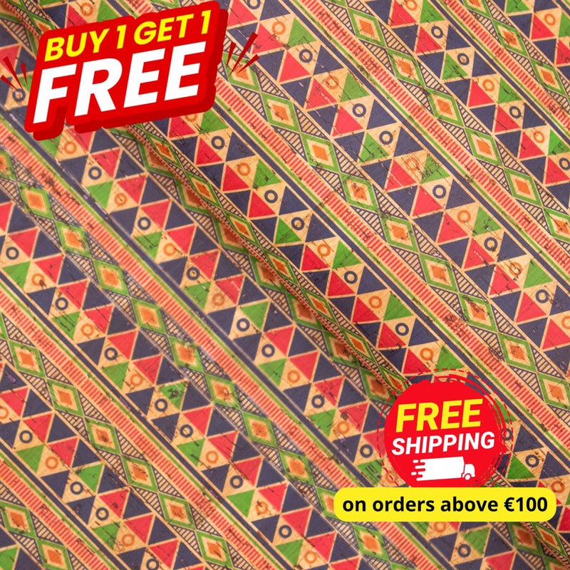 Buy 1 Get Free: Motif Ceramic Tile Mosaic Pattern Cork Fabric Cof-267
