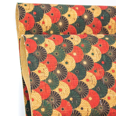 Multi-Coloured Flowers -Cork Fabric Cof-252 Cork Fabric