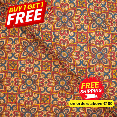 Buy 1 Get Free: Natural Cork Fabric Tile Portuguese Ceramic Tile Mosaic Pattern Cof-278