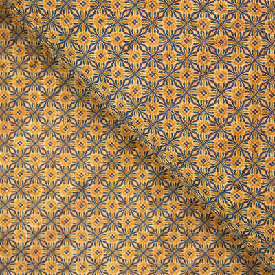 Symmetrical Tile Motif Pattern Cork Fabric Cof-243 Cork Fabric