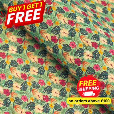 Buy 1 Get Free: Tropic Florals Cork Fabric Cof-311-A Cork Fabric