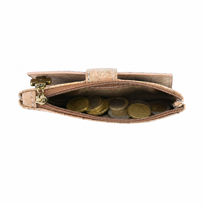 Pack of 6 Printed Cork Wallets with Zip Coin Pocket BAGD-664-MIX-6