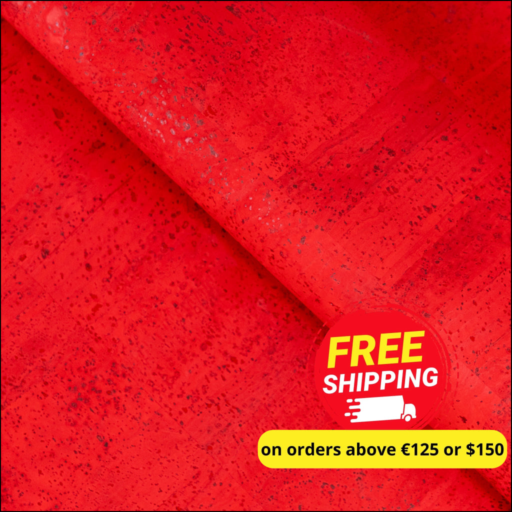 Cherry Red Cork fabric COF-617 cork fabric