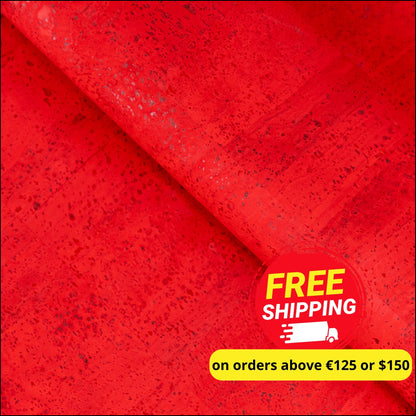 Cherry Red Cork fabric COF-617 cork fabric