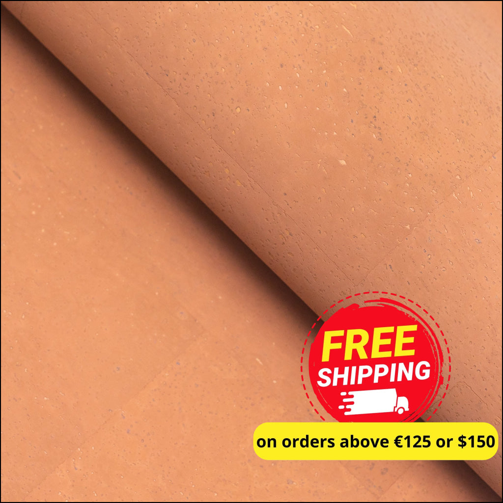 Chocolate light brown cork textile sheet portuguese cork fabric COF-437 cork fabric