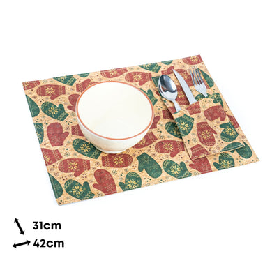 Christmas Cork Placemats And Cutlery Pockets Set – 8-Piece Pack (Limited Edition) L-1094 Flash Sales