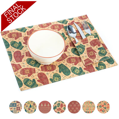 Christmas Cork Placemats And Cutlery Pockets Set – 8-Piece Pack (Limited Edition) L-1094 Flash Sales