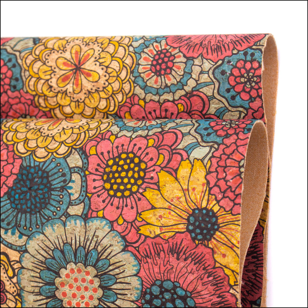 Chrysanthemums On Cork Fabric Cof-395