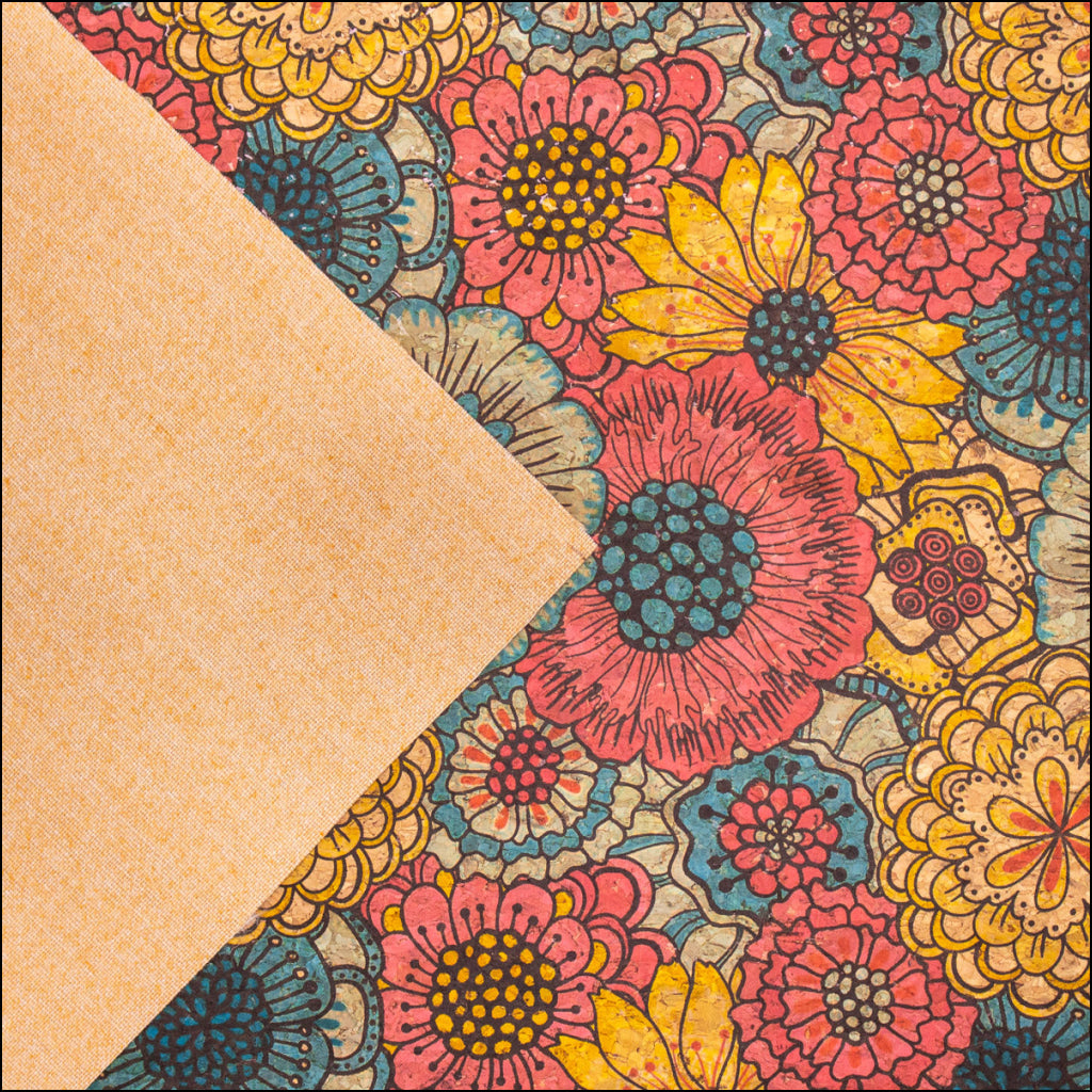 Chrysanthemums On Cork Fabric Cof-395