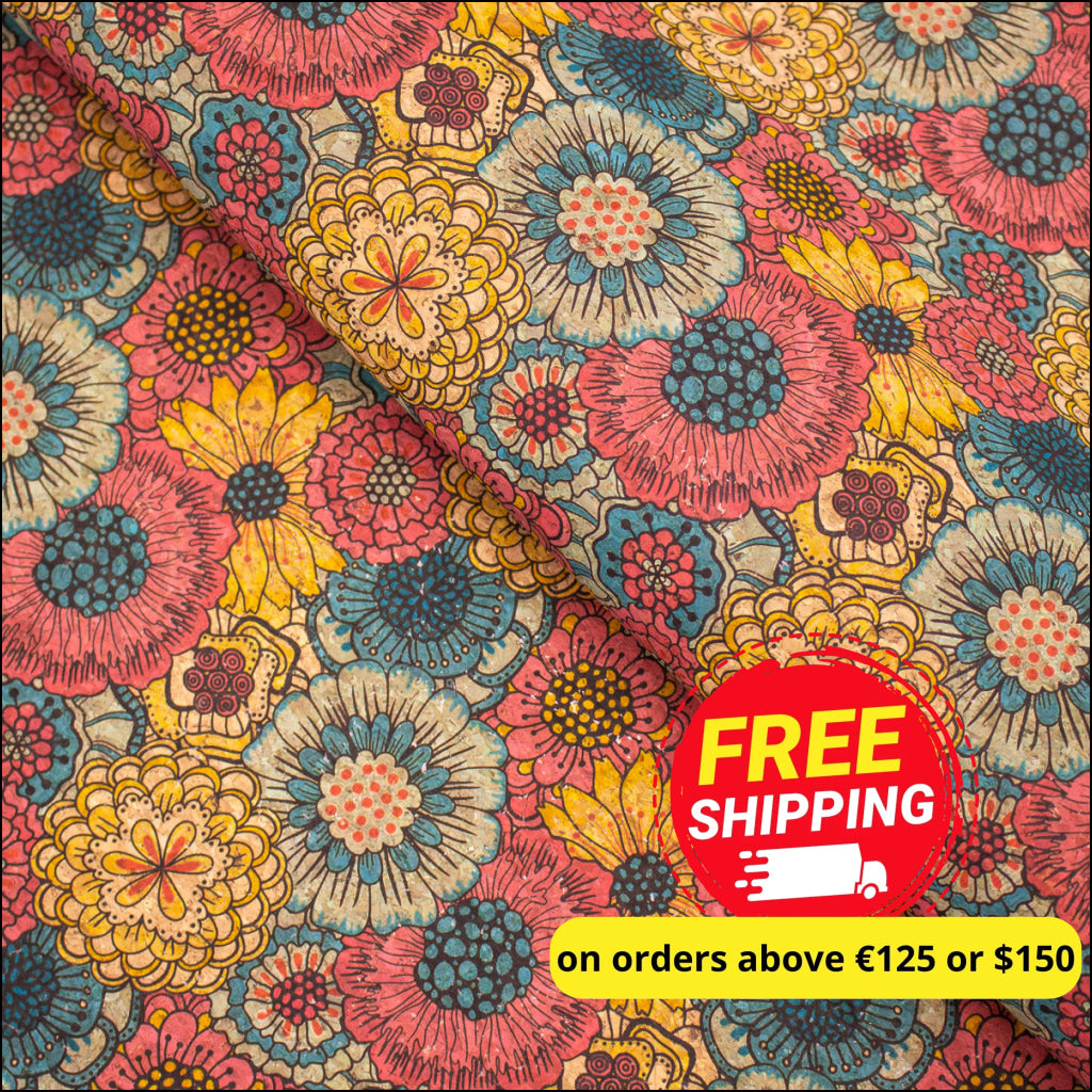 Chrysanthemums On Cork Fabric Cof-395