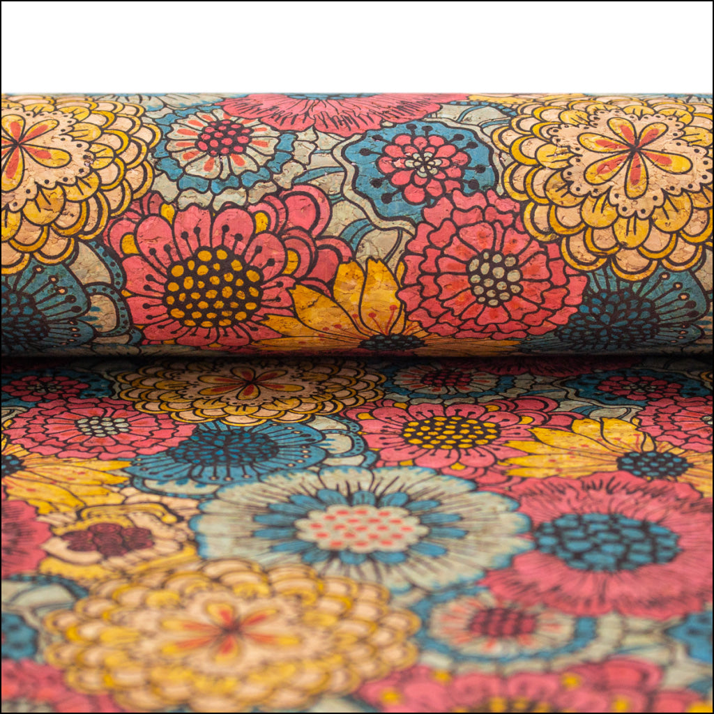Chrysanthemums On Cork Fabric Cof-395