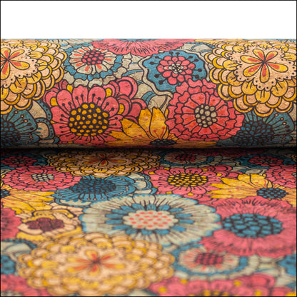 Chrysanthemums On Cork Fabric Cof-395