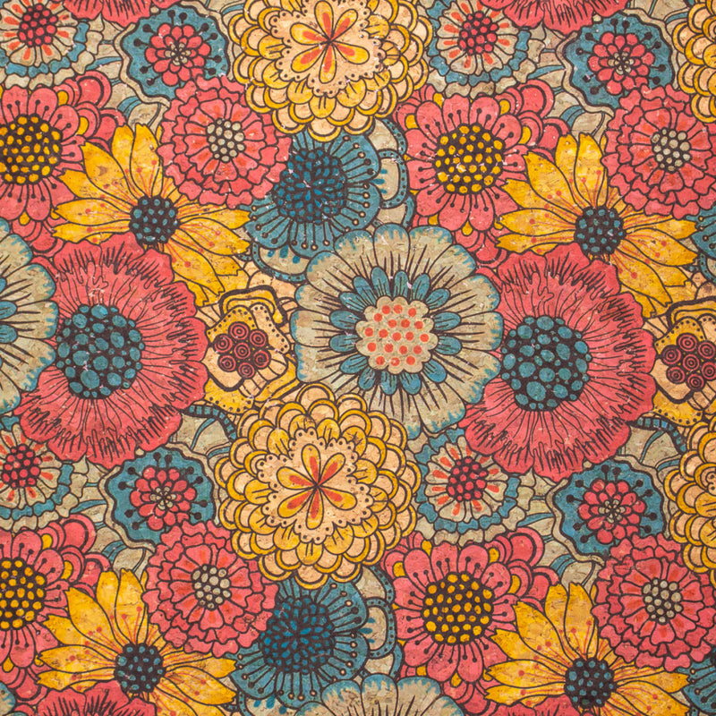 Chrysanthemums On Cork Fabric Cof-395