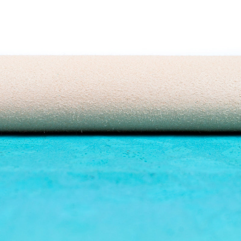 Chunky Sky Blue Cork Fabric With Beige Backing Cof - 525 - C Cork Fabric